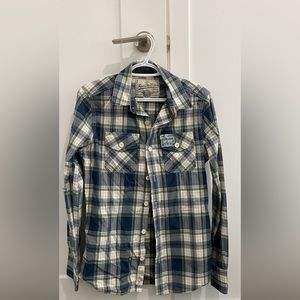 Superdry men’s shirt - green/blue plaid